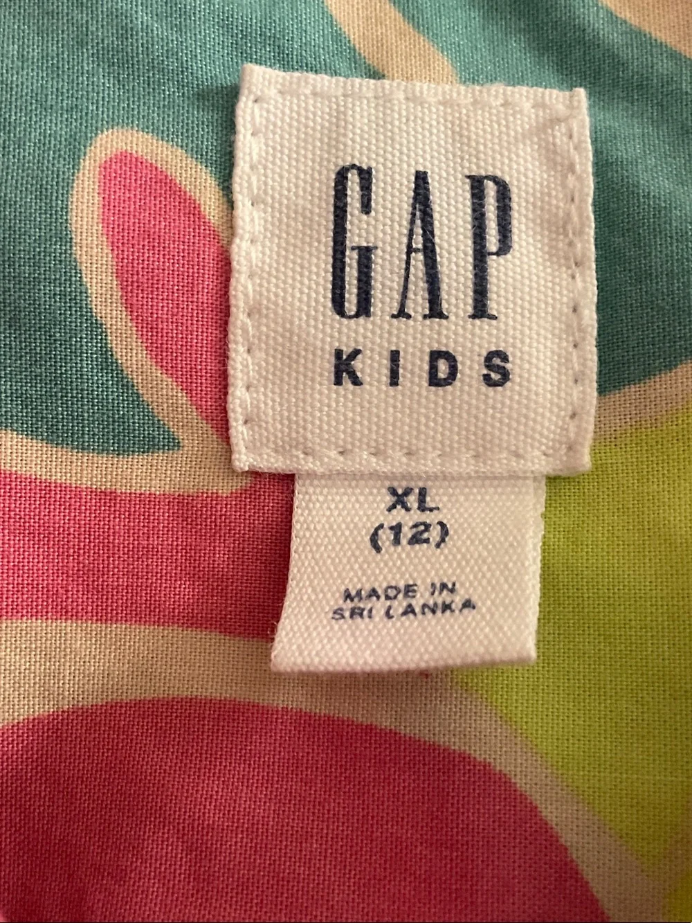 GAP Short-Sleeve Tropical Leaf Shirt - Teal, Pink & Brown